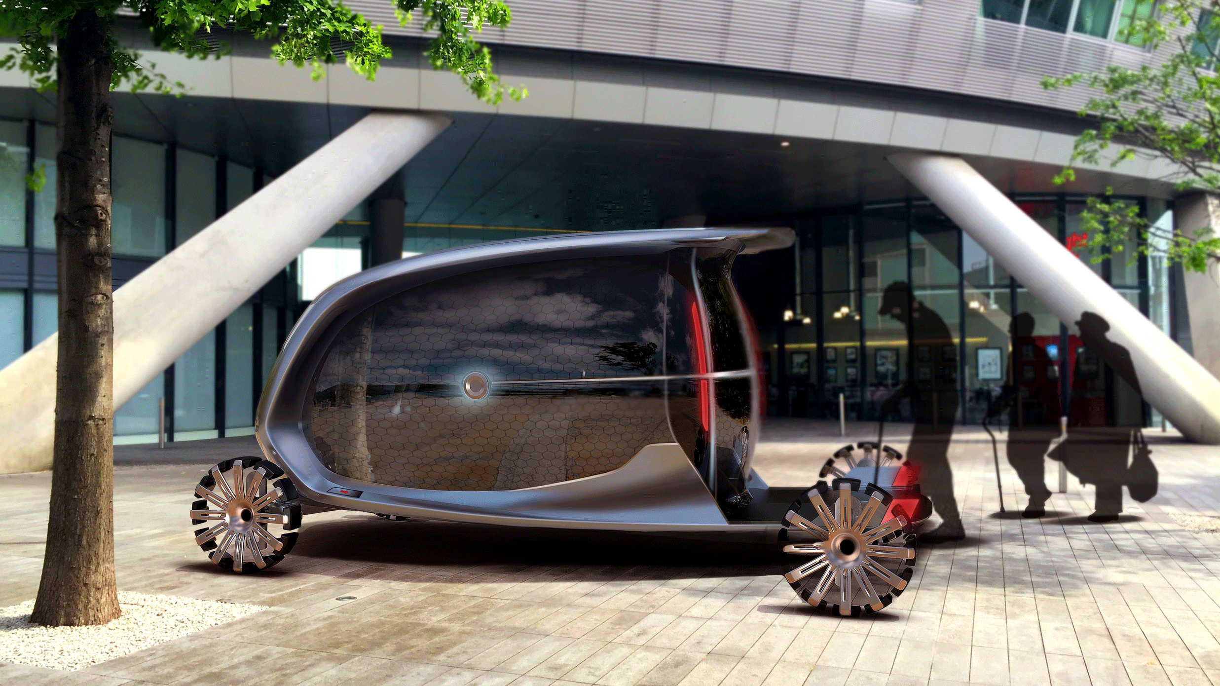 A render for a three-wheeled vehicle