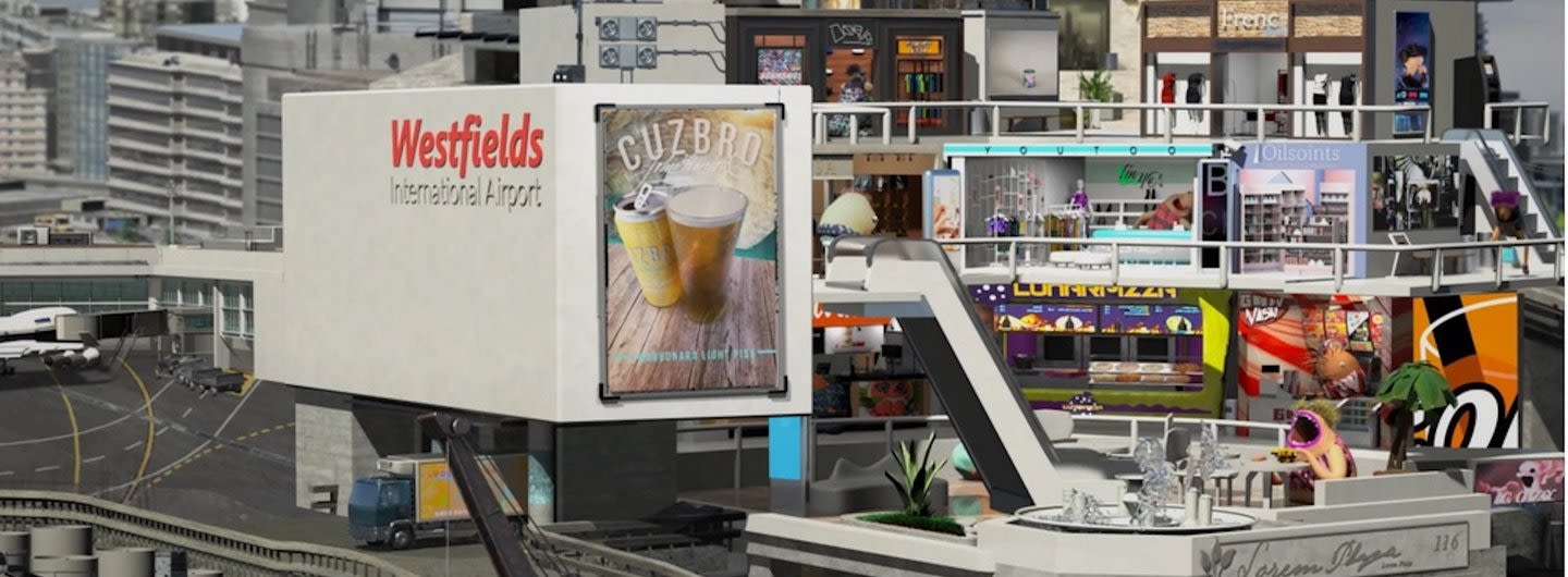 An animation of westfields shopping centre