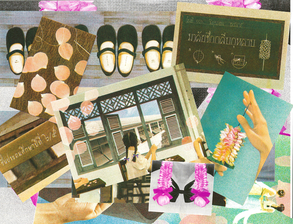 A collage of digital images and illustrations relating to nostalgic memories of childhood in india